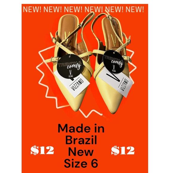 Vizzano Pelica Heels Size 6 (Style Code Pelica  1122.885) Color Yellow - Picture 1 of 6